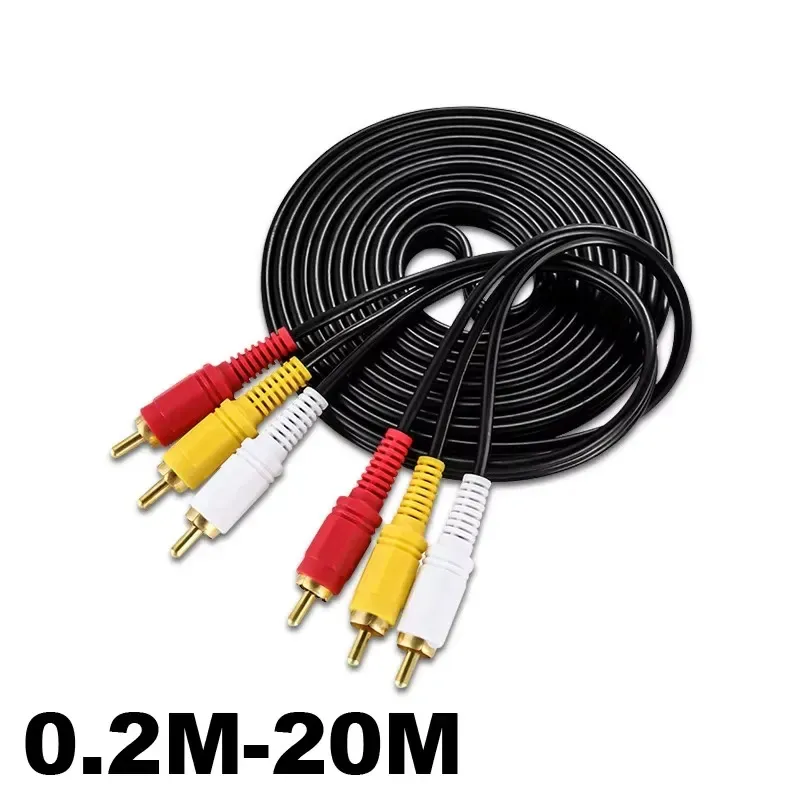 3 RCA Male to RCA Adapter Cable 1.5M/3M/5M/10M/20M – AV Audio Video Cable for TV, DVD & Home Theater | Kigali Rwanda available online in Rwanda