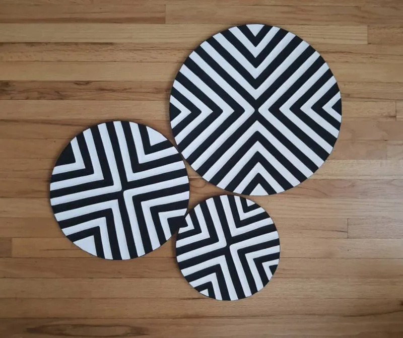 Imigongo African Set 3-Piece – Kigali Art Style