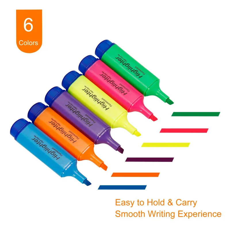 Set of 6 Color Highlighter Pens for School & Office | Smooth Marker Set Rwanda available online in Rwanda