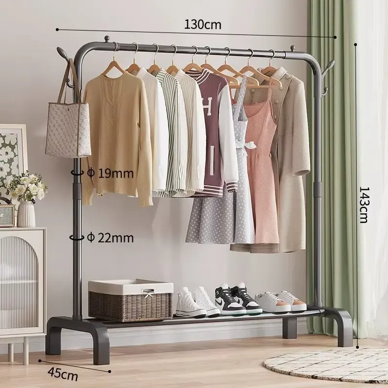 Heavy-Duty Clothes Rack in Kigali Rwanda – Metal Garment Rack with Shoe Storage Shelf & Side Hooks available online in Rwanda