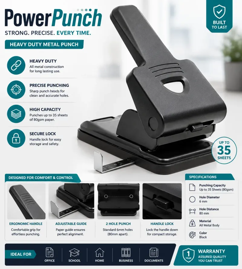 Heavy Duty Hole Punch P-865 Kigali | Office Paper Punch Rwanda available online in Rwanda