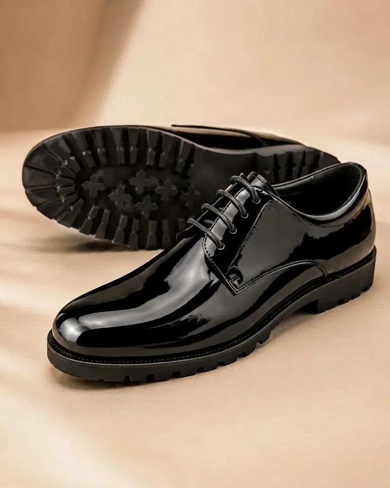 Men's Patent Leather Derby Shoes Kigali | Lace-Up Formal Shoes available online in Rwanda