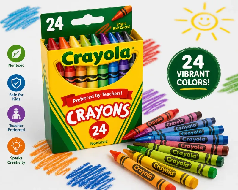 Buy Crayons 24 Colors Pack in Kigali Rwanda | Safe Kids Drawing Crayons – EGura - buy online in Kigali Rwanda