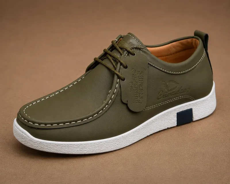 Men's Moccasin Casual Shoes Kigali | Olive Green Lace-Up available online in Rwanda