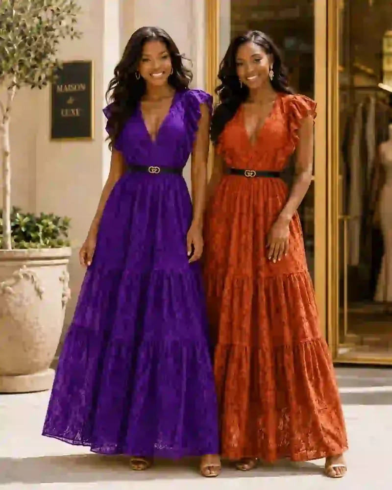 Floral Embroidery Summer Midi Dress Kigali | Cotton Evening Gown available online in Rwanda