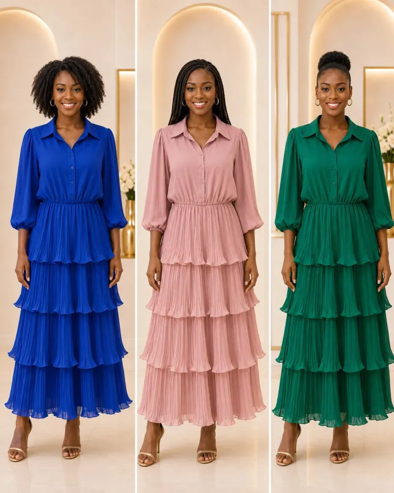 Lantern Sleeve Beaded Maxi Dress Kigali | Elegant Long Gown Rwanda available online in Rwanda