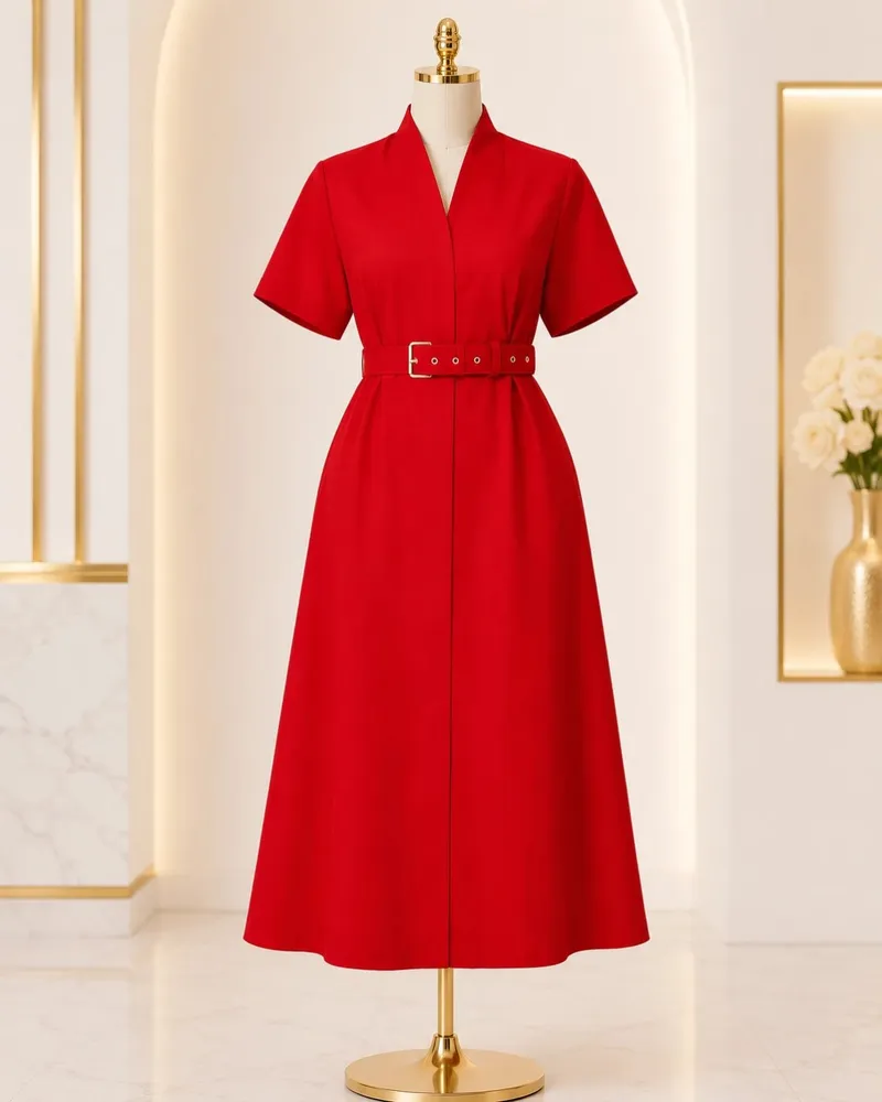 Women's Long Button-Front Summer Dress Kigali | Elegant Maxi Gown available online in Rwanda