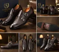Men's Leather Double Monk Strap Shoes Kigali available online in Rwanda