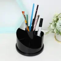 Black Rotatable Pencil Holder Desk Organizer Creative 360 Pen Container for Office Home available online in Rwanda