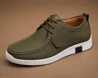 Men's Moccasin Casual Shoes Kigali | Olive Green Lace-Up available online in Rwanda