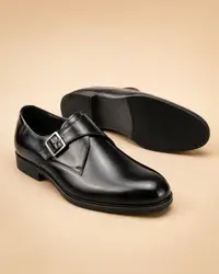 Men's Single Monk Strap Shoes Kigali | Black Leather Formal available online in Rwanda