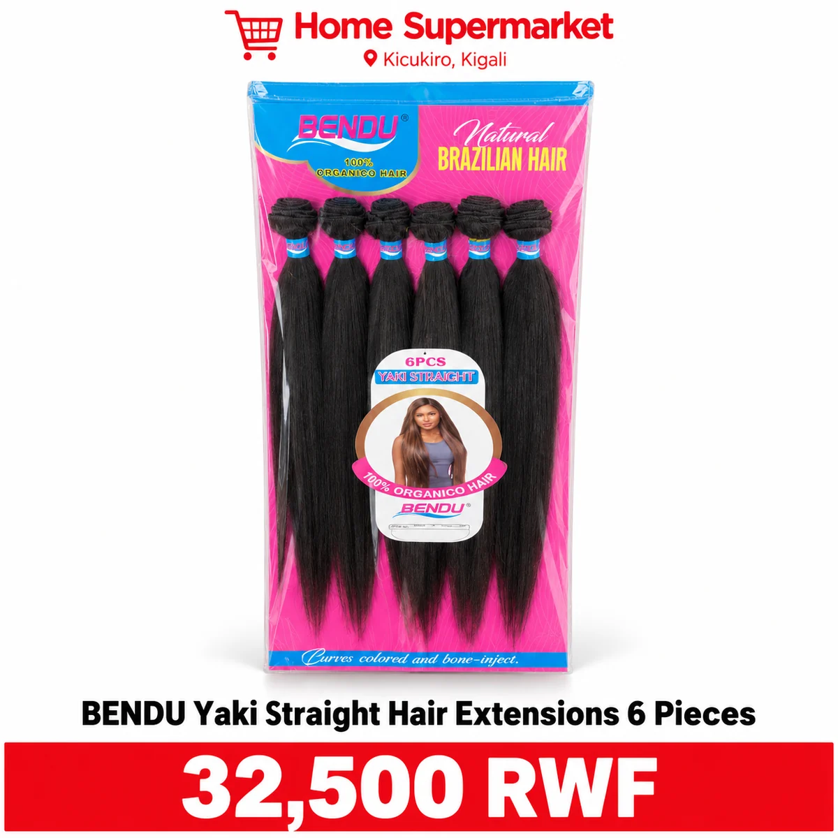 BENDU Yaki Straight Hair Extensions 6 Pieces available online in Rwanda