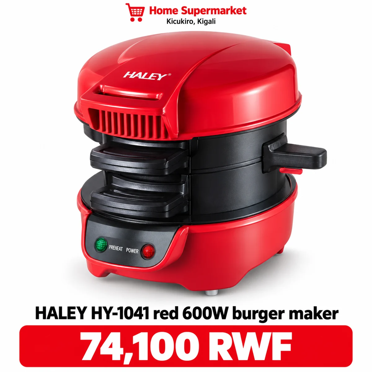 HALEY HY-1041 600W Burger Maker available online in Rwanda