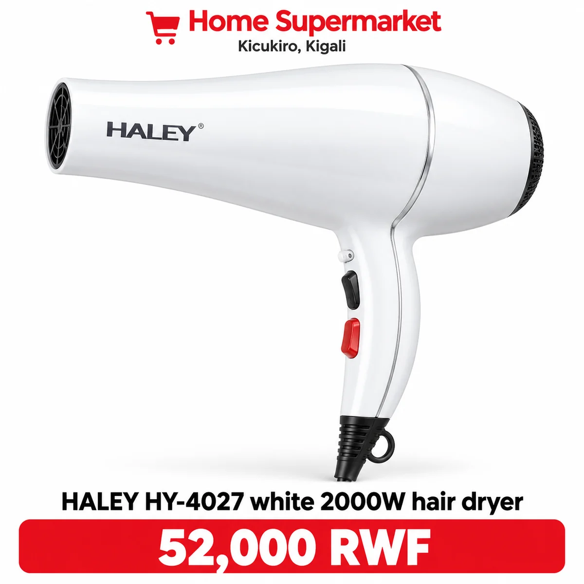 HALEY HY-4027 2000W Hair Dryer available online in Rwanda