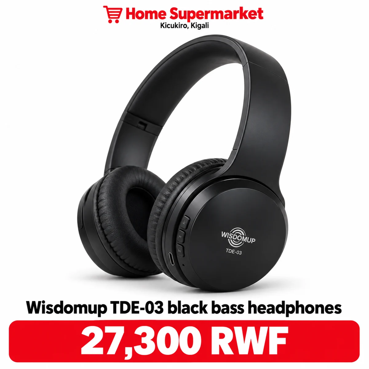Wisdomup TDE-03 Bass Headphones available online in Rwanda